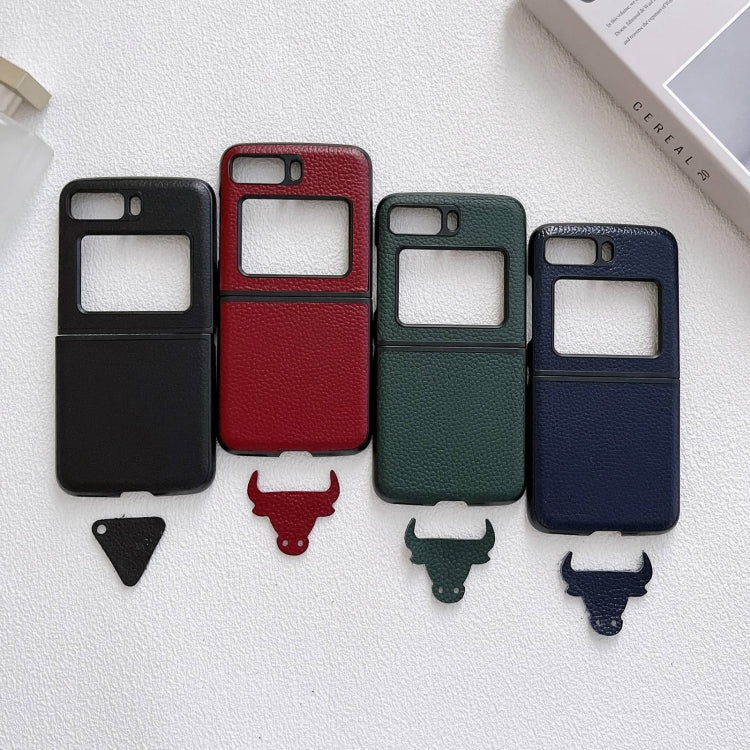 For Motorola Moto Razr 2022 Genuine Leather Lychee Texture Phone Case(Red) by buy2fix