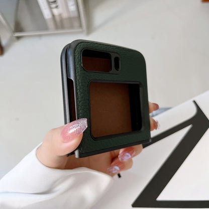 For Motorola Moto Razr 2022 Genuine Leather Lychee Texture Phone Case(Black) by buy2fix