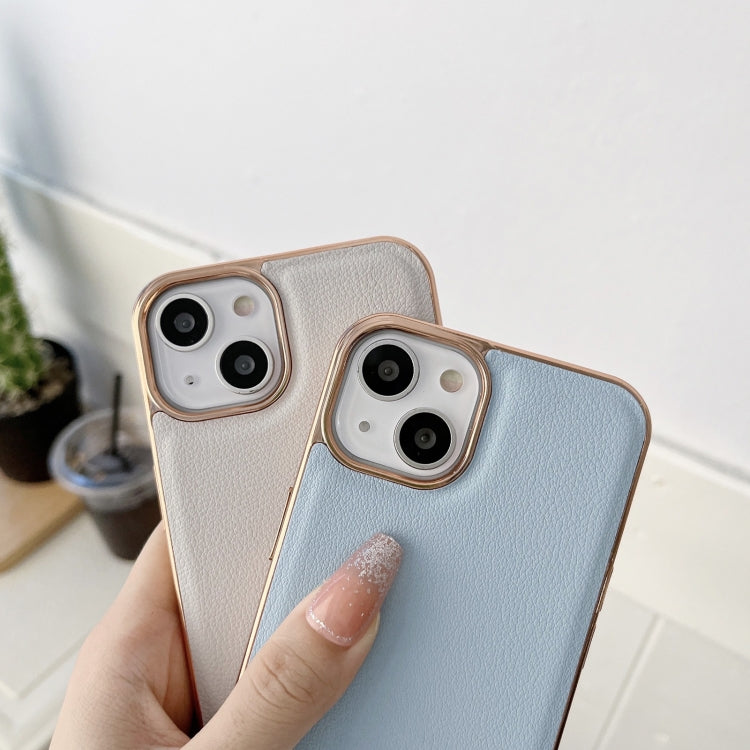 For iPhone 14 Pro Max Waves Series Nano Electroplating Genuine Leather Phone Case(Green) - iPhone 14 Pro Max Cases by buy2fix | Online Shopping UK | buy2fix