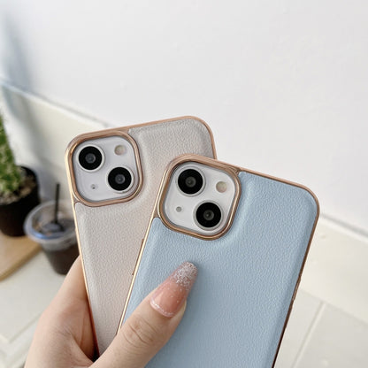 For iPhone 14 Pro Max Waves Series Nano Electroplating Genuine Leather Phone Case(Green) - iPhone 14 Pro Max Cases by buy2fix | Online Shopping UK | buy2fix