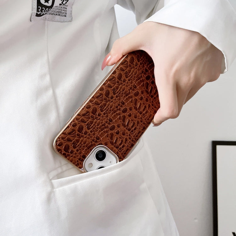 For iPhone 14 Pro Max Sky Series Nano Electroplating Genuine Leather Phone Case(Black) - iPhone 14 Pro Max Cases by buy2fix | Online Shopping UK | buy2fix