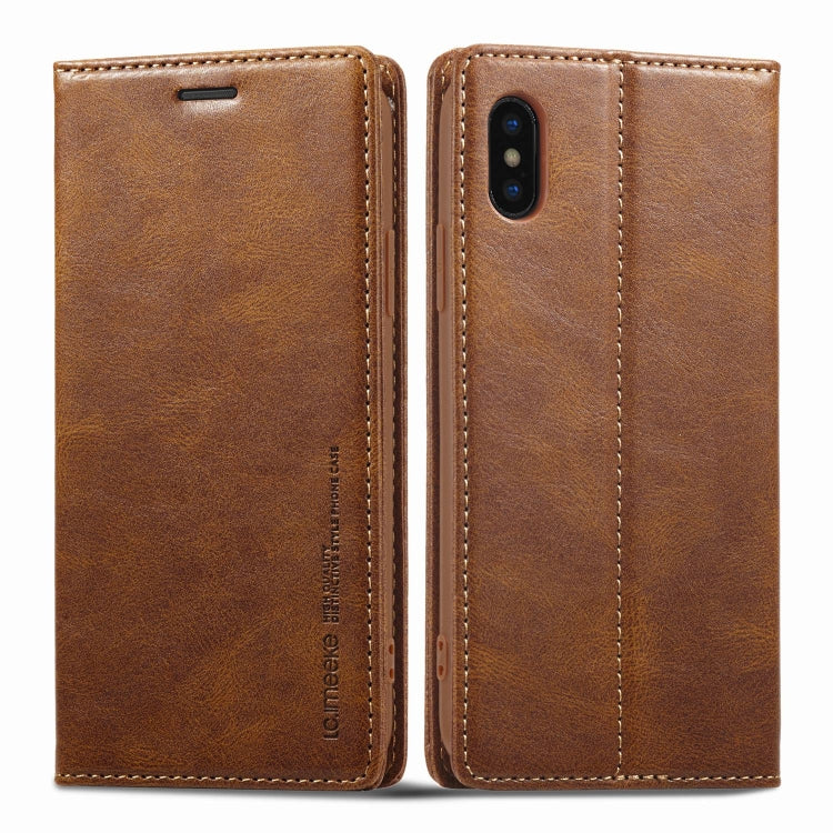 For iPhone XR LC.IMEEKE RFID Anti-theft Leather Phone Case(Brown) - More iPhone Cases by LC.IMEEKE | Online Shopping UK | buy2fix