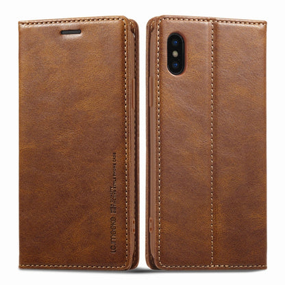 For iPhone XR LC.IMEEKE RFID Anti-theft Leather Phone Case(Brown) - More iPhone Cases by LC.IMEEKE | Online Shopping UK | buy2fix