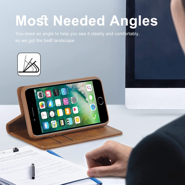 For iPhone 8 Plus / 7 Plus LC.IMEEKE RFID Anti-theft Leather Phone Case(Brown) - More iPhone Cases by LC.IMEEKE | Online Shopping UK | buy2fix