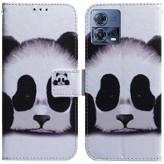 For Motorola Moto S30 Pro 5G / Edge 30 Fusion Coloured Drawing Leather Phone Case(Panda)
