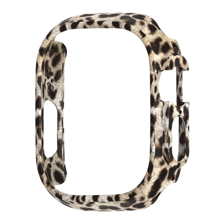 For Apple Watch Ultra 3 / 2 / 1 49mm PC Hollow Electroplating Protective Case(Black Leopard) by buy2fix