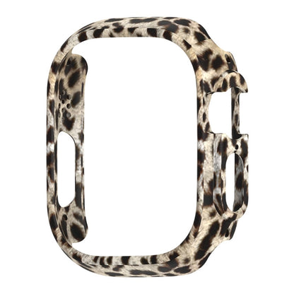 For Apple Watch Ultra 3 / 2 / 1 49mm PC Hollow Electroplating Protective Case(Black Leopard) by buy2fix