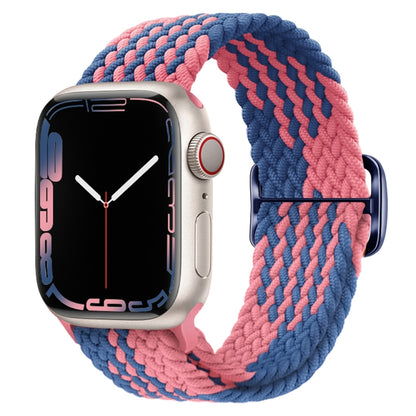 Buckle Nylon Braided Watch Band for Apple Watch Ultra 49mm&Watch Ultra 2 49mm / Series 9&8&7 45mm / SE 3&SE 2&6&SE&5&4 44mm / 3&2&1 42mm(Blue Pink) - Watch Bands by buy2fix | Online Shopping UK | buy2fix