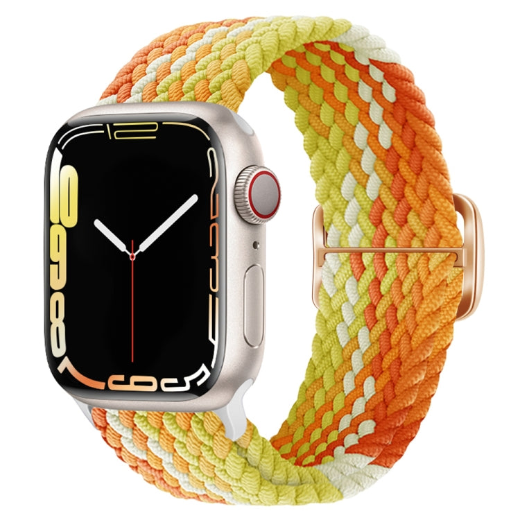 Buckle Nylon Braided Watch Band for Apple Watch Ultra 49mm&Watch Ultra 2 49mm / Series 9&8&7 45mm / SE 3&SE 2&6&SE&5&4 44mm / 3&2&1 42mm(Orange) - Watch Bands by buy2fix | Online Shopping UK | buy2fix