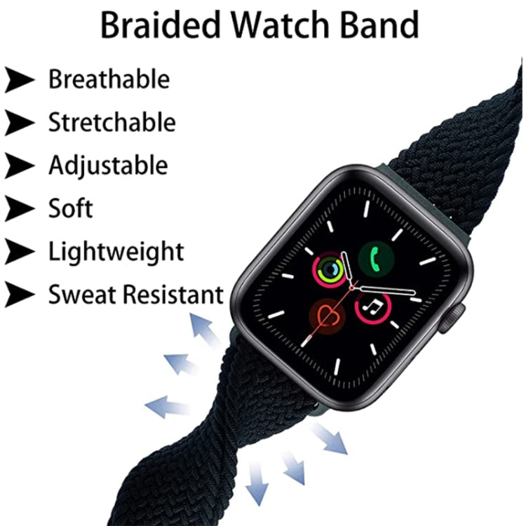 Buckle Nylon Braided Watch Band for Apple Watch Ultra 49mm&Watch Ultra 2 49mm / Series 9&8&7 45mm / SE 3&SE 2&6&SE&5&4 44mm / 3&2&1 42mm(Space Grey) - Watch Bands by buy2fix | Online Shopping UK | buy2fix