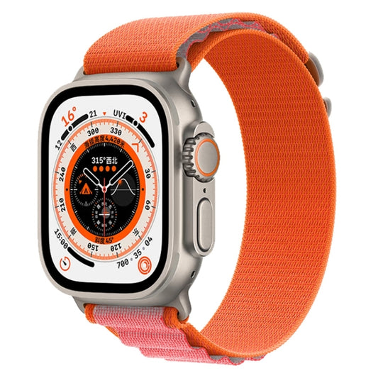 For Apple Watch Ultra 49mm Nylon Watch Band (Orange+Pink) by buy2fix