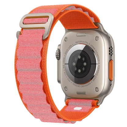 For Apple Watch Ultra 49mm Nylon Watch Band (Orange+Pink) by buy2fix