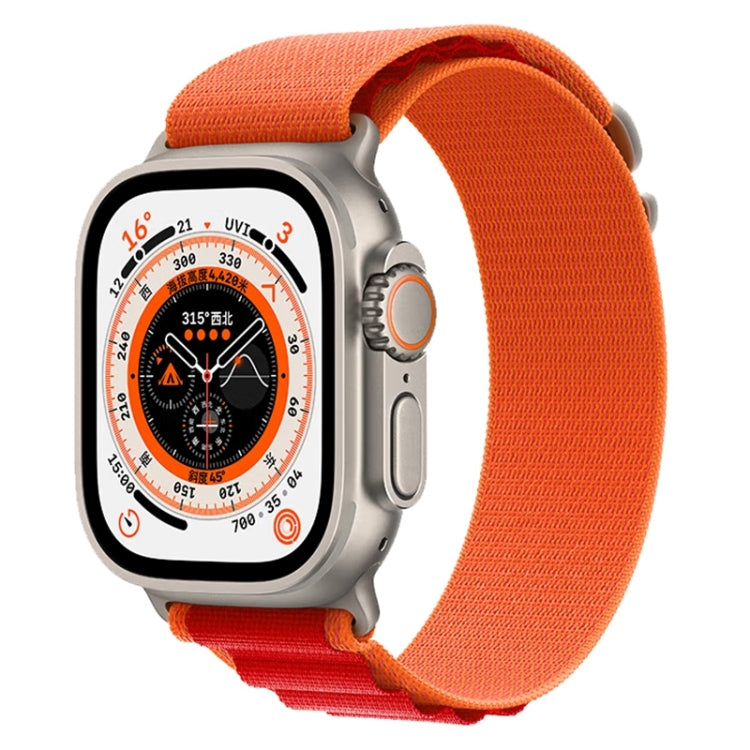 For Apple Watch Ultra 49mm Nylon Watch Band (Orange + Red) by buy2fix