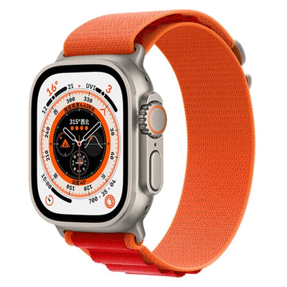 For Apple Watch Ultra 49mm Nylon Watch Band (Orange + Red) by buy2fix