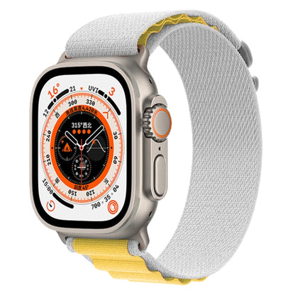 For Apple Watch Ultra 49mm Nylon Watch Band (Yellow + Grey) by buy2fix