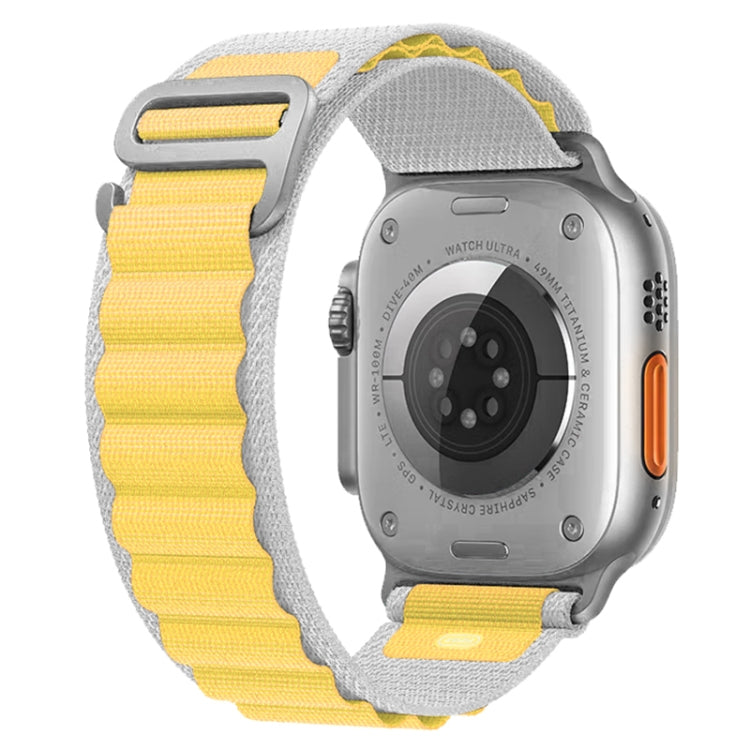 For Apple Watch Ultra 49mm Nylon Watch Band (Yellow + Grey) by buy2fix