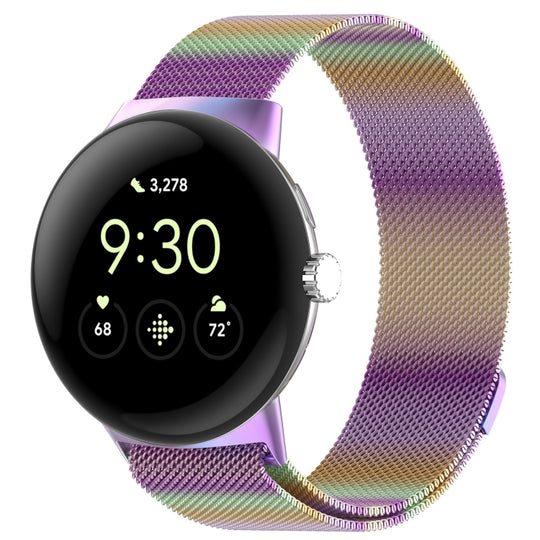 For Google Pixel Watch 5 / 4 / 3 / 2 / 1 41mm Milanese Stainless Steel Metal Watch Band (Colour)