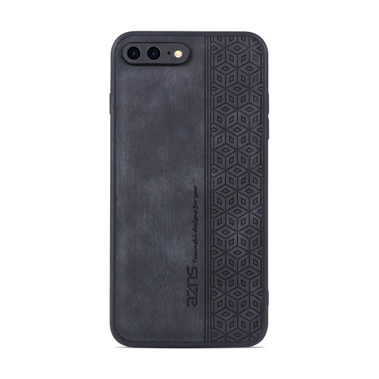For iPhone 8 Plus / 7 Plus AZNS 3D Embossed Skin Feel Phone Case(Black) - More iPhone Cases by AZNS | Online Shopping UK | buy2fix