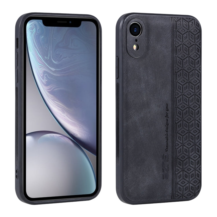 For iPhone XR AZNS 3D Embossed Skin Feel Phone Case(Black) - More iPhone Cases by AZNS | Online Shopping UK | buy2fix