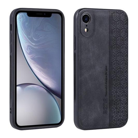 For iPhone XR AZNS 3D Embossed Skin Feel Phone Case(Black) - More iPhone Cases by AZNS | Online Shopping UK | buy2fix