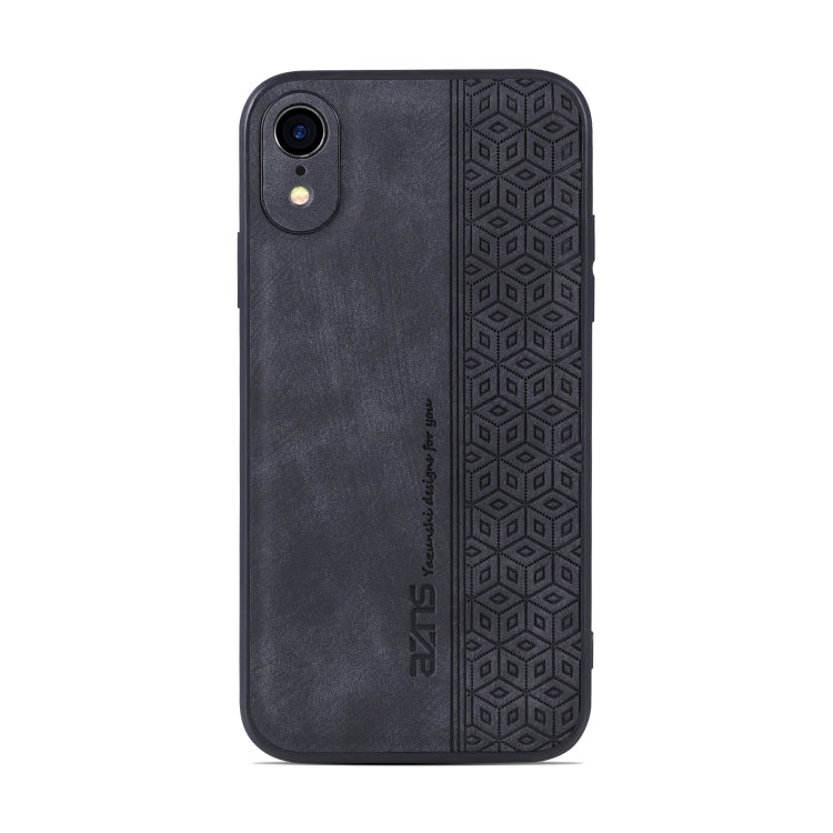 For iPhone XR AZNS 3D Embossed Skin Feel Phone Case(Black) - More iPhone Cases by AZNS | Online Shopping UK | buy2fix