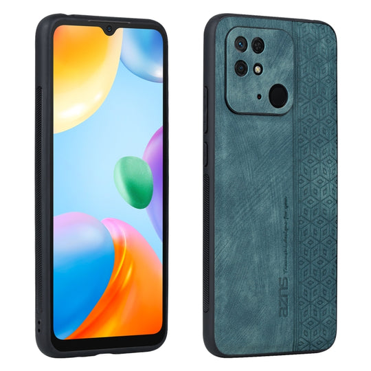 For Xiaomi Redmi 10C / 10 Indian AZNS 3D Embossed Skin Feel Phone Case(Dark Green)