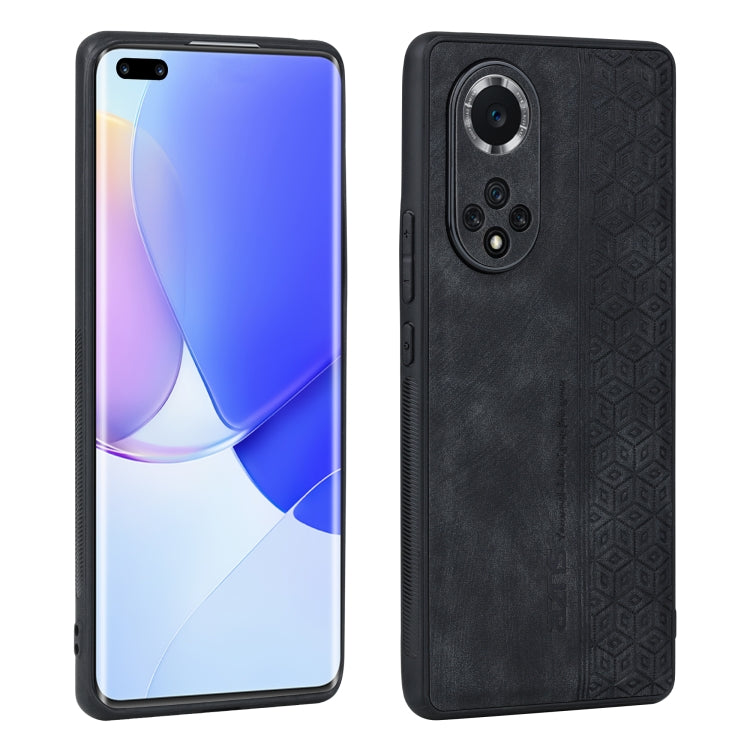For Honor 50 Pro / Huawei nova 9 Pro AZNS 3D Embossed Skin Feel Phone Case(Black) - Huawei Cases by AZNS | Online Shopping UK | buy2fix