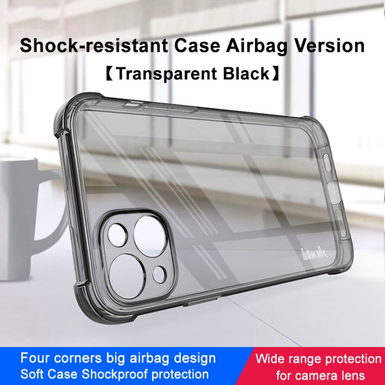 For iPhone 14 Plus imak Shockproof Airbag TPU Phone Case(Transparent Black) - iPhone 14 Plus Cases by imak | Online Shopping UK | buy2fix