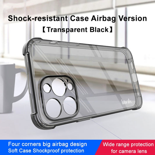 For iPhone 14 Pro imak Shockproof Airbag TPU Phone Case(Transparent Black) by imak