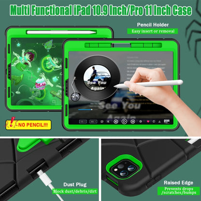 For iPad Pro 11 2018/2020/2021 / Air5 10.9 2022 / Air4 10.9 2020 Shockproof Protective Tablet Case(Black+Green) - iPad Pro 11 (2022/2021) Cases by buy2fix | Online Shopping UK | buy2fix