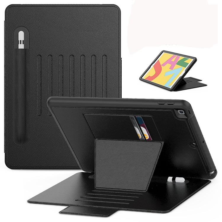 For iPad 10.2 Multifunctional Tablet PC Protective Leather Case with Bracket & Card Slots & Pen Slot & Wake-up / Sleep Function(Black) - iPad 10.2 Cases by buy2fix | Online Shopping UK | buy2fix
