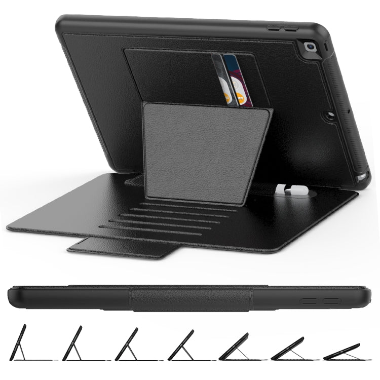 For iPad 10.2 Multifunctional Tablet PC Protective Leather Case with Bracket & Card Slots & Pen Slot & Wake-up / Sleep Function(Black) - iPad 10.2 Cases by buy2fix | Online Shopping UK | buy2fix