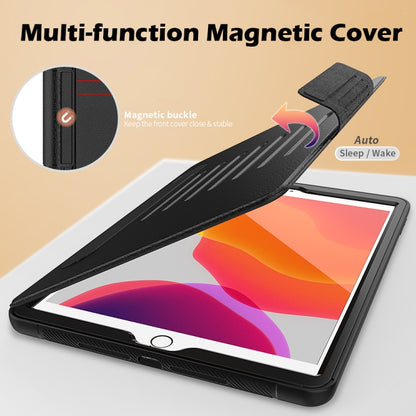 For iPad 10.2 Multifunctional Tablet PC Protective Leather Case with Bracket & Card Slots & Pen Slot & Wake-up / Sleep Function(Black) - iPad 10.2 Cases by buy2fix | Online Shopping UK | buy2fix