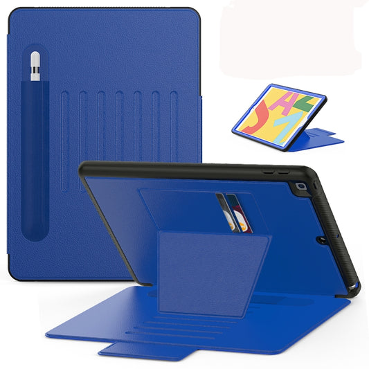 For iPad 10.2 Multifunctional Tablet PC Protective Leather Case with Bracket & Card Slots & Pen Slot & Wake-up / Sleep Function(Blue) - iPad 10.2 Cases by buy2fix | Online Shopping UK | buy2fix