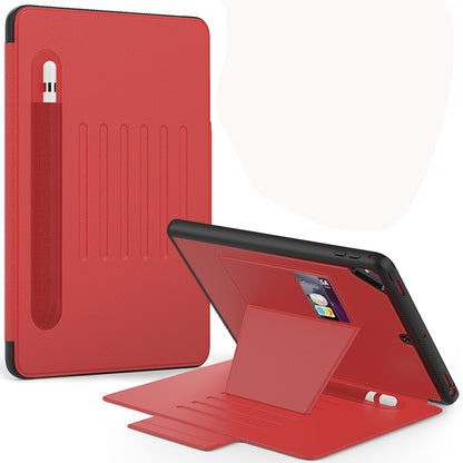 For iPad 9.7 Multifunctional Tablet PC Protective Leather Case with Bracket & Card Slots & Pen Slot & Wake-up / Sleep Function(Red) - iPad 10.2 Cases by buy2fix | Online Shopping UK | buy2fix
