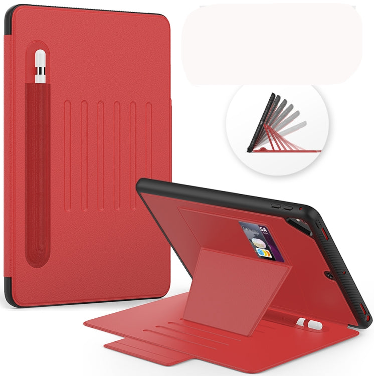 For iPad 9.7 Multifunctional Tablet PC Protective Leather Case with Bracket & Card Slots & Pen Slot & Wake-up / Sleep Function(Red) - iPad 10.2 Cases by buy2fix | Online Shopping UK | buy2fix
