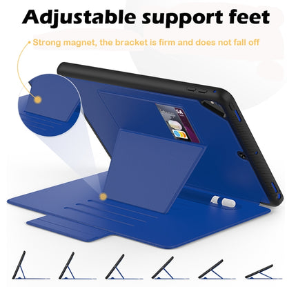 For iPad 9.7 Multifunctional Tablet PC Protective Leather Case with Bracket & Card Slots & Pen Slot & Wake-up / Sleep Function(Blue) - iPad 10.2 Cases by buy2fix | Online Shopping UK | buy2fix