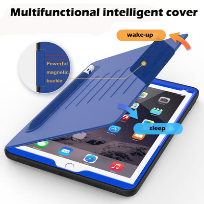 For iPad 9.7 Multifunctional Tablet PC Protective Leather Case with Bracket & Card Slots & Pen Slot & Wake-up / Sleep Function(Blue) - iPad 10.2 Cases by buy2fix | Online Shopping UK | buy2fix