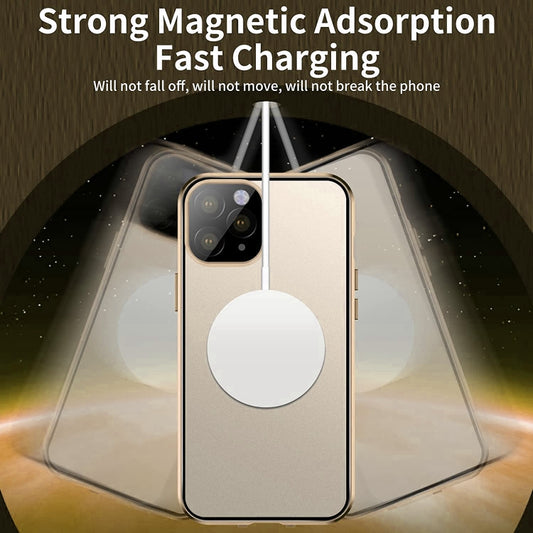 For iPhone 14 Pro 360 Full Body Magnetic Frosted Magsafe Phone Case(Deep Purple) - iPhone 14 Pro Cases by buy2fix | Online Shopping UK | buy2fix