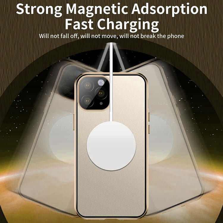 For iPhone 14 Pro 360 Full Body Magnetic Frosted Magsafe Phone Case(Silver) - iPhone 14 Pro Cases by buy2fix | Online Shopping UK | buy2fix