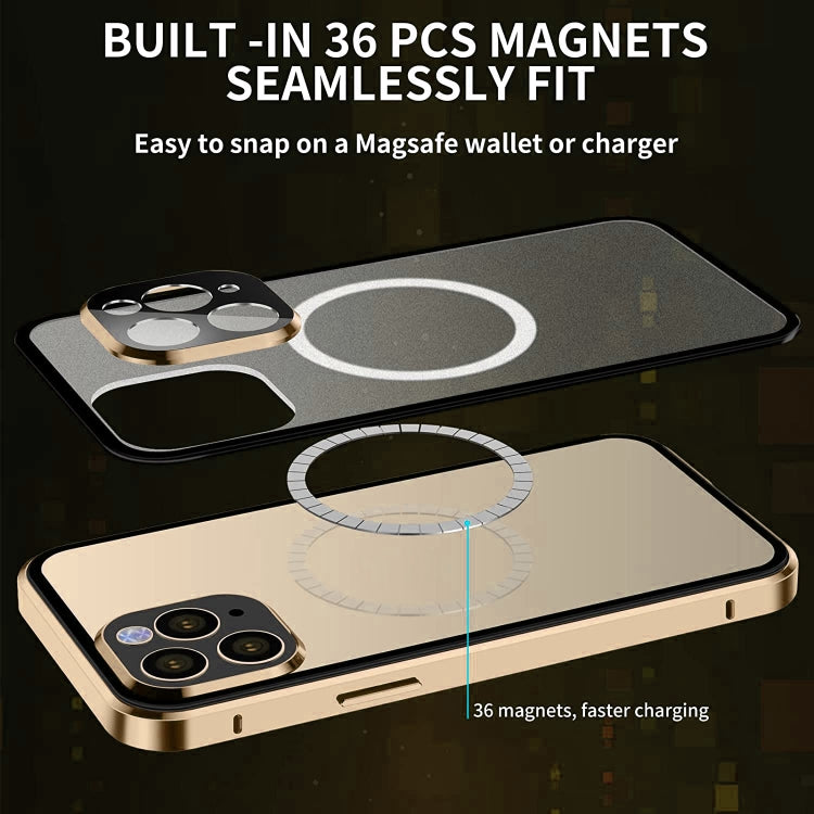 For iPhone 14 Pro 360 Full Body Magnetic Frosted Magsafe Phone Case(Silver) - iPhone 14 Pro Cases by buy2fix | Online Shopping UK | buy2fix