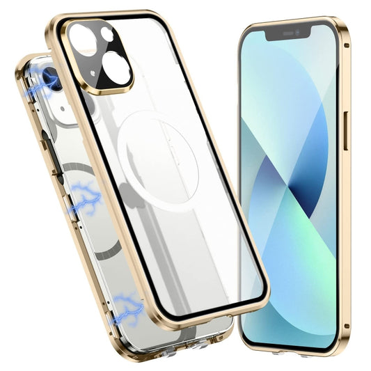 For iPhone 13 360 Full Body Magnetic Frosted Magsafe Phone Case(Gold) - iPhone 13 Cases by buy2fix | Online Shopping UK | buy2fix