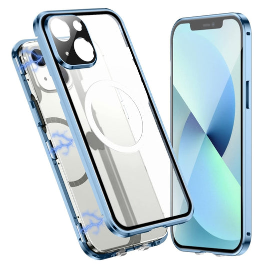 For iPhone 13 360 Full Body Magnetic Frosted Magsafe Phone Case(Sierra Blue) - iPhone 13 Cases by buy2fix | Online Shopping UK | buy2fix