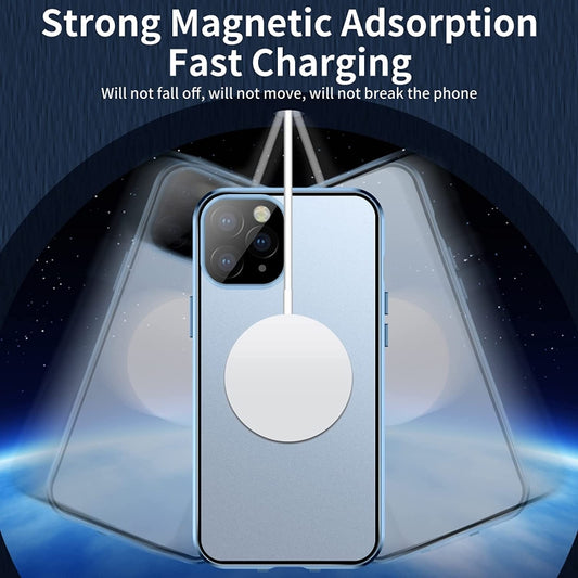For iPhone 13 360 Full Body Magnetic Frosted Magsafe Phone Case(Silver) - iPhone 13 Cases by buy2fix | Online Shopping UK | buy2fix