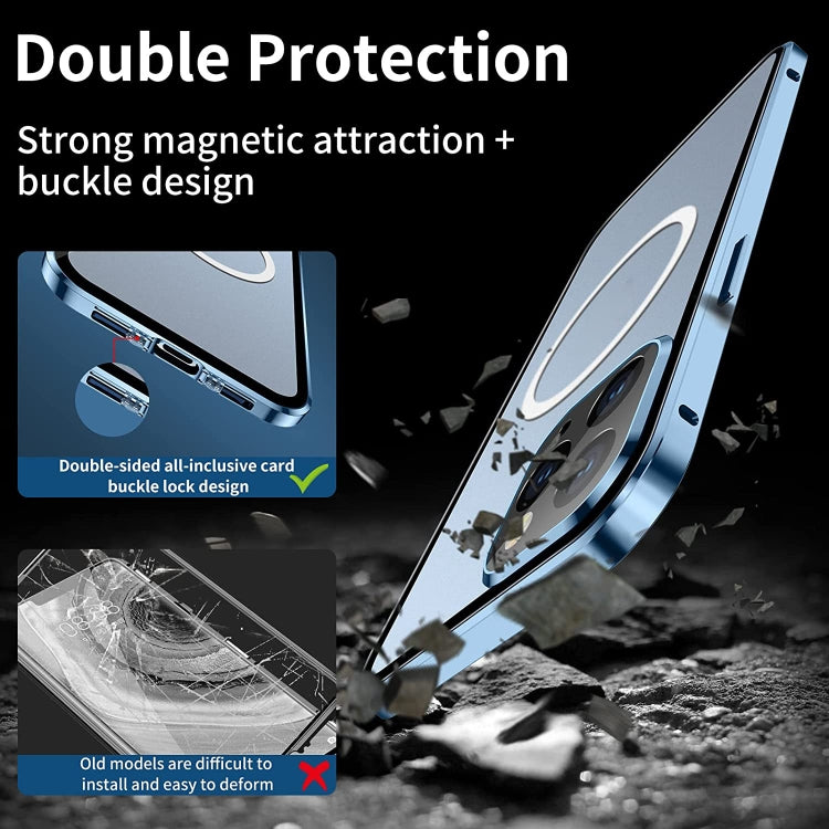 For iPhone 13 360 Full Body Magnetic Frosted Magsafe Phone Case(Sierra Blue) - iPhone 13 Cases by buy2fix | Online Shopping UK | buy2fix