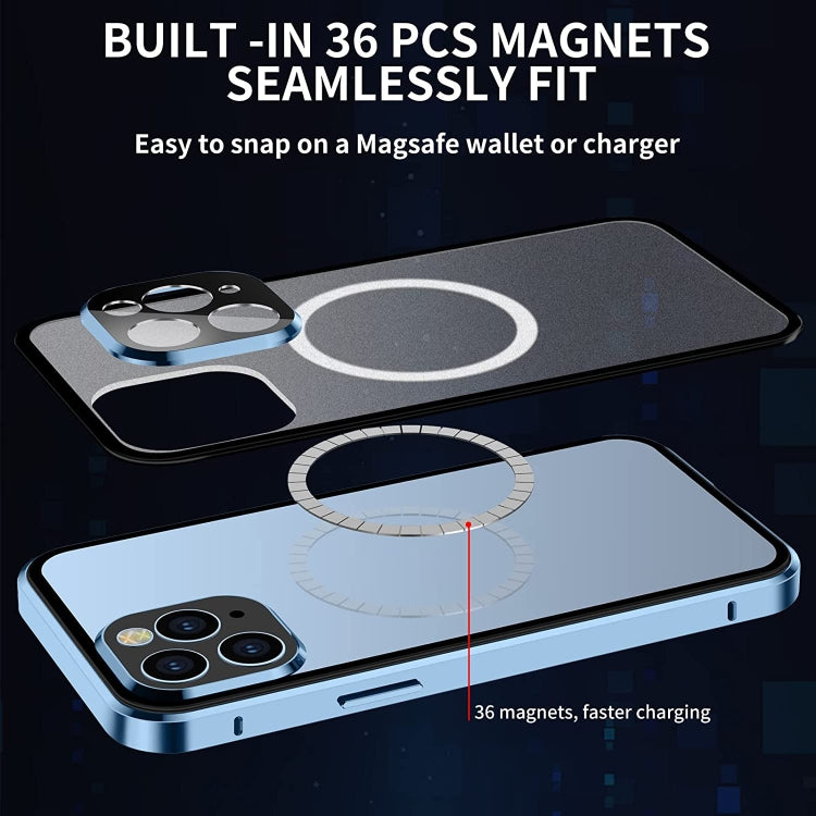 For iPhone 13 360 Full Body Magnetic Frosted Magsafe Phone Case(Sierra Blue) - iPhone 13 Cases by buy2fix | Online Shopping UK | buy2fix