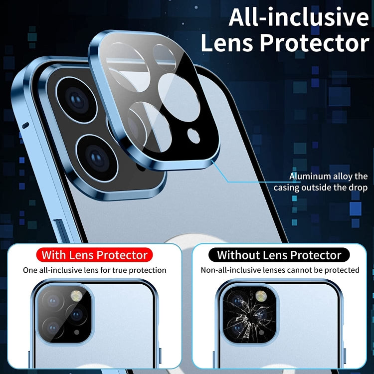 For iPhone 13 Pro 360 Full Body Magnetic Frosted Magsafe Phone Case(Silver) - iPhone 13 Pro Cases by buy2fix | Online Shopping UK | buy2fix