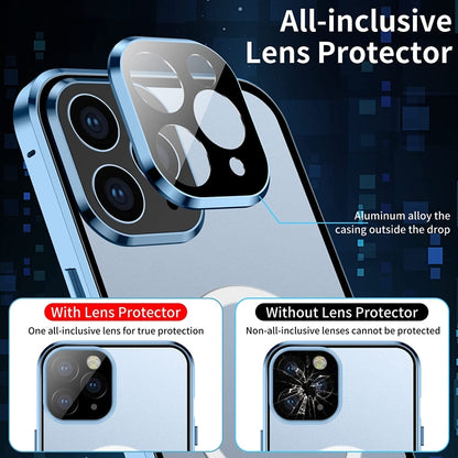 For iPhone 13 Pro 360 Full Body Magnetic Frosted Magsafe Phone Case(Silver) - iPhone 13 Pro Cases by buy2fix | Online Shopping UK | buy2fix