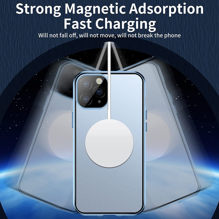 For iPhone 13 Pro Max 360 Full Body Magnetic Frosted Magsafe Phone Case(Silver) - iPhone 13 Pro Max Cases by buy2fix | Online Shopping UK | buy2fix
