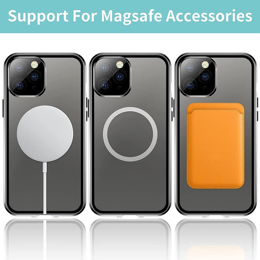 For iPhone 12 360 Full Body Magnetic Frosted Magsafe Phone Case(Navy Blue) - iPhone 12 / 12 Pro Cases by buy2fix | Online Shopping UK | buy2fix